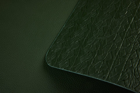 Straw - Placemate Rett.Ang.Stond. Simil Pelle Set 1/4 Verde