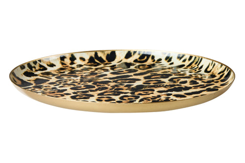 ALHOA - VASSOIO ROTONDO DISEGNO LEOPARDO