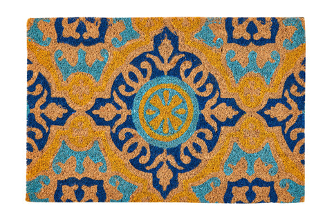 COCO DOOR MAT - ZERBINO FANTASIA BLU, GIALLO E TURCHESE