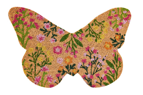 COCO DOOR MAT - ZERBINO SAGOMA FARFALLA CON FIORI