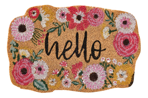 COCO DOOR MAT - ZERBINO HELLO CON ROSE