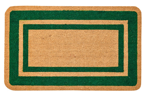 COCO DOOR MAT - ZERBINO MARRONE CON BORDI VERDI