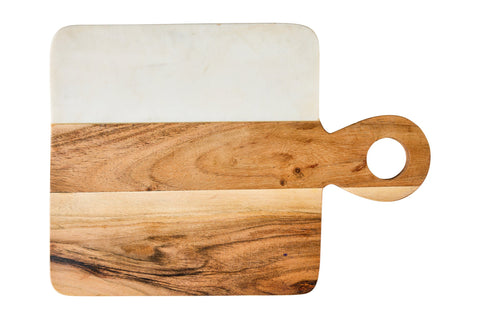 JAMON - TAGLIERE LEGNO E MARMO MANICO CON FORO