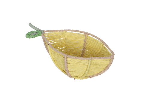 GÂTEAU AU CITRON - Cestino Decorativo a Forma di Limone Giallo e Verde