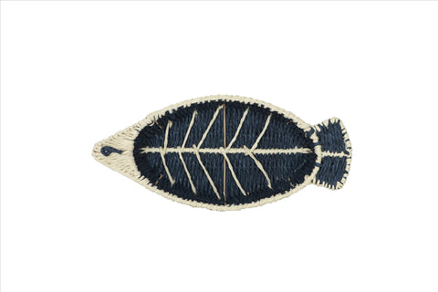 POISSON - Vassoio Decorativo a Forma di Pesce Blu con Motivo Lisca