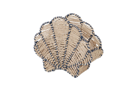 COQUILLE - PORTA TOVAGLIOLI CONCHIGLIA CREMA E BLU