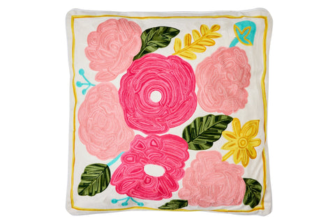 EMBROIDERY - CUSCINO BOUQUET DI ROSE