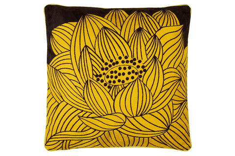 EMBROIDERY - CUSCINO FIORE DI LOTUS GIALLO