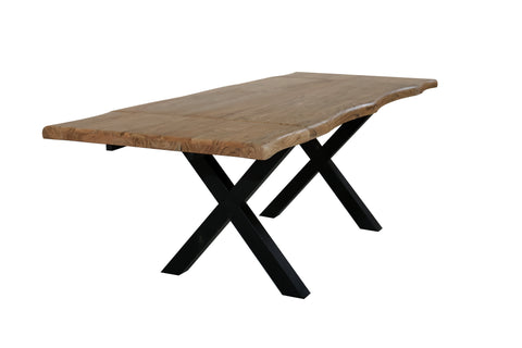 LEEDS - TAVOLO ACACIA CON PROLUNGHE DA 40 CM