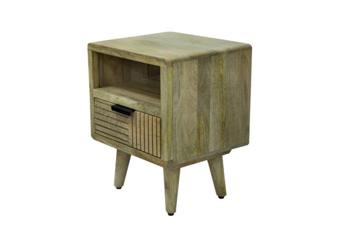 LEED - COMODINO CO CASSETTO DECORATO CON LINEE