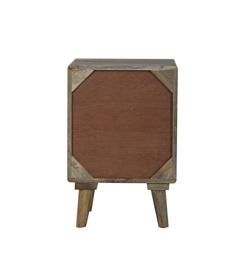 LEEDS - COMODINO 3 CASSETTI CON LINEE DECORATIVE