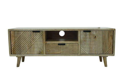 LEEDS - PORTA TV CON CASSETTI CON LINEE DECORATIVE