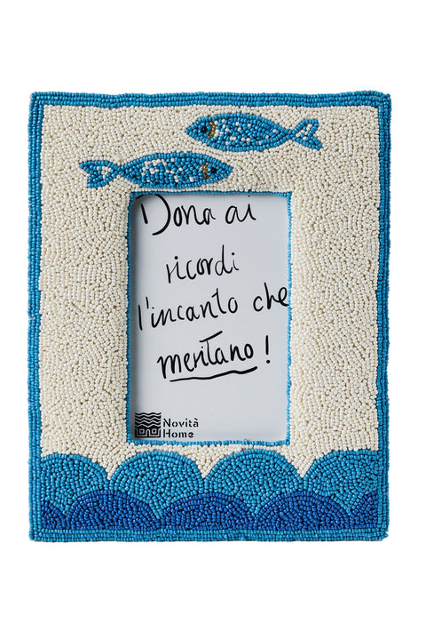 PEHOE – PORTA FOTO PERLINE PESCI FATTO A MANO