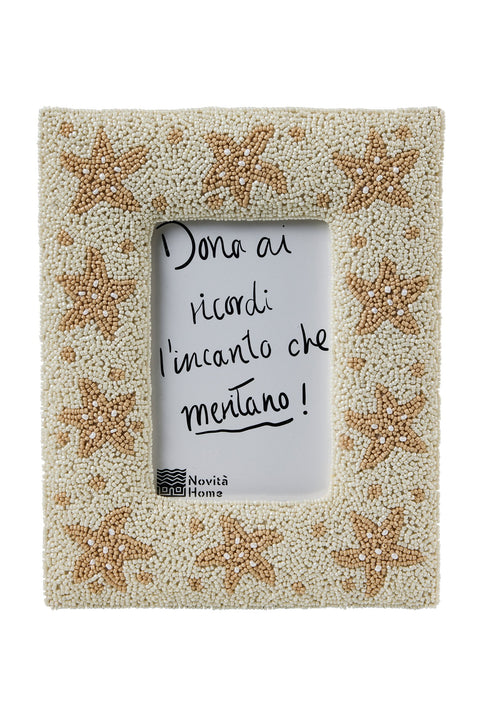 PEHOE - PORTA FOTO PERLINE STELLE MARINE SABBIA FATTE A MANO