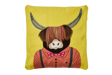 EMBROIDERY - CUSCINO MUCCA DELLE HIGHLANDS