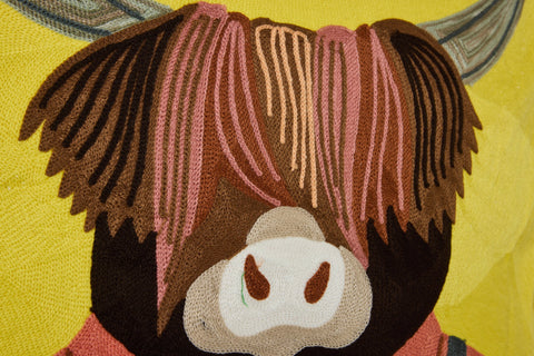 EMBROIDERY - CUSCINO MUCCA DELLE HIGHLANDS