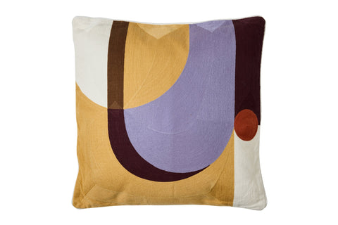 EMBROIDERY - CUSCINO DISEGNO ASTRATTO ANNI 60 TONALITA VIOLA