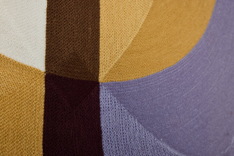EMBROIDERY - CUSCINO DISEGNO ASTRATTO ANNI 60 TONALITA VIOLA