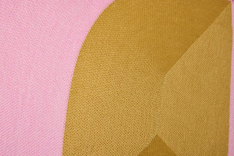 EMBOIDERY - CUSCINO DISEGNO ASTRATTO ANNI 60 TONALITA ROSA