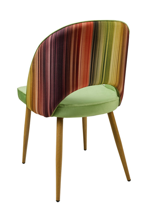 MARQUEE - SEDIA COLORE ASPARAGO SCHIENALE RIGATO MULTICOLO