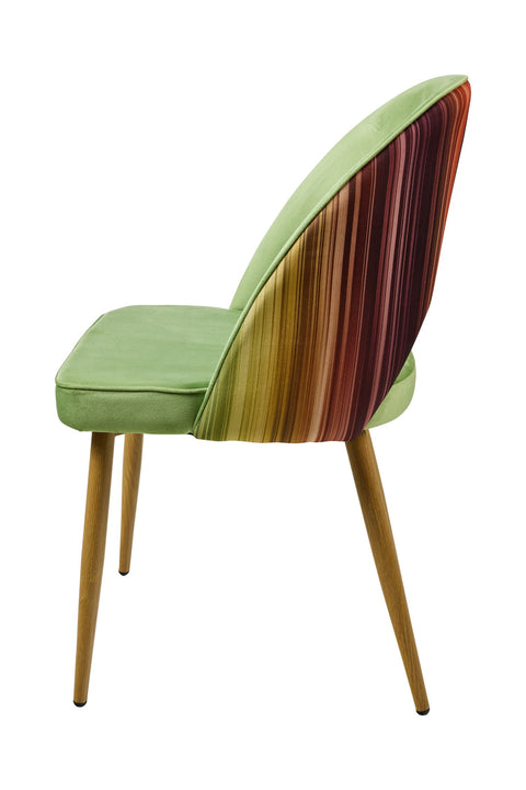MARQUEE - SEDIA COLORE ASPARAGO SCHIENALE RIGATO MULTICOLO