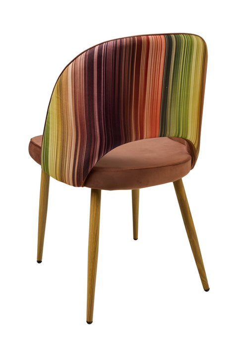 MARQUEE - SEDIA COLOR CASTAGNA SCHIENALE RIGATO MULTICOLOR