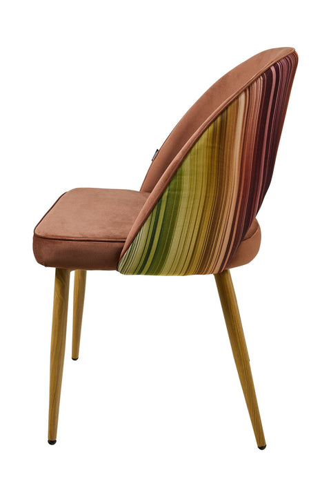 MARQUEE - SEDIA COLOR CASTAGNA SCHIENALE RIGATO MULTICOLOR