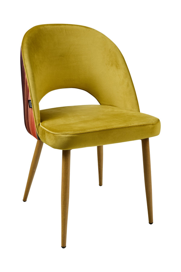 MARQUEE - SEDIA COLOR MOSTARDA SCHIENALE RIGATO MULTICOLOR