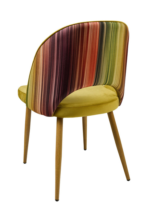 MARQUEE - SEDIA COLOR MOSTARDA SCHIENALE RIGATO MULTICOLOR