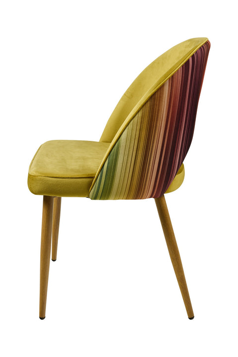 MARQUEE - SEDIA COLOR MOSTARDA SCHIENALE RIGATO MULTICOLOR