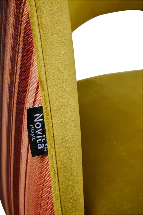 MARQUEE - SEDIA COLOR MOSTARDA SCHIENALE RIGATO MULTICOLOR