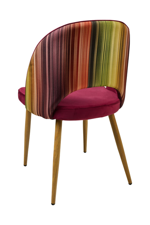 MARQUEE - SEDIA COLOR LAMPONE SCHIENALE RIGATO MULTICOLOR