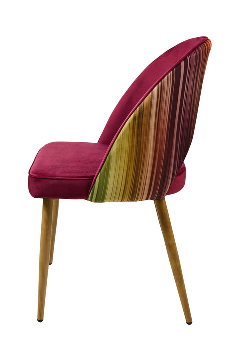 MARQUEE - SEDIA COLOR LAMPONE SCHIENALE RIGATO MULTICOLOR