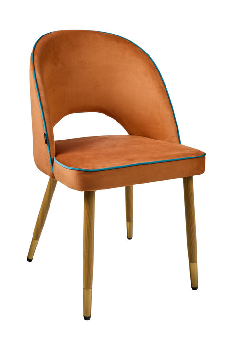 MISYA - SEDIA ARANCIO BORDATURA AZZURRO