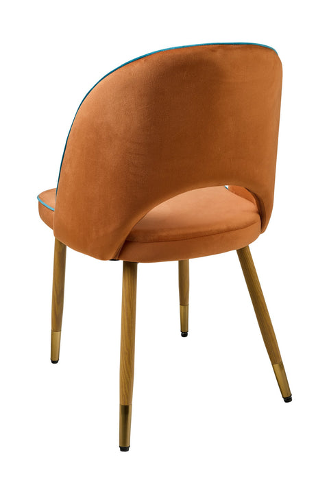MISYA - SEDIA ARANCIO BORDATURA AZZURRO