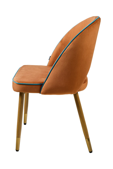 MISYA - SEDIA ARANCIO BORDATURA AZZURRO
