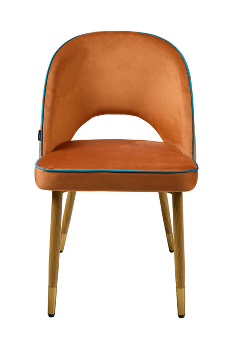 MISYA - SEDIA ARANCIO BORDATURA AZZURRO