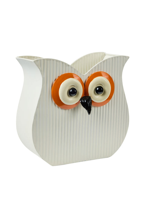 LUCKY - CACHET POT GUFO BIANCO CONTORNO OCCHI ORANGE