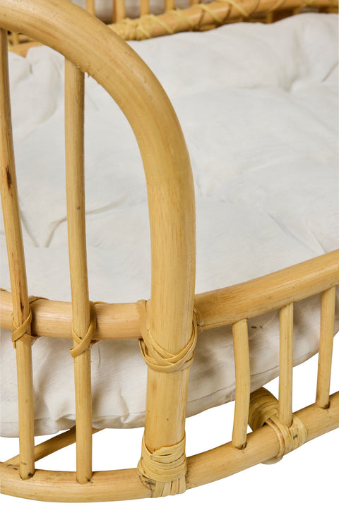 RUSH WEAVES - SET 1/4 CUCCE RATTAN NATURALE CON CUSCINO