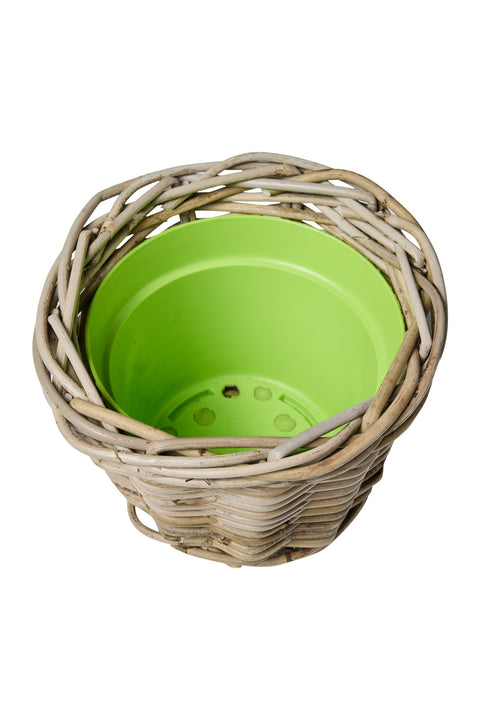RUSH WEAVES - CESTA CACHET-POT CON VASO IN PLASTICA INTERNO