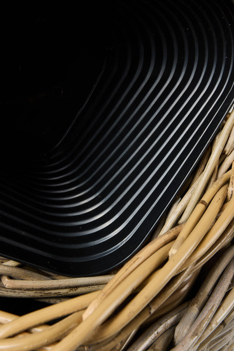 RUSH WEAVES - SET 1/3 CACHET-POT RATTAN CON VASO PLASTICA