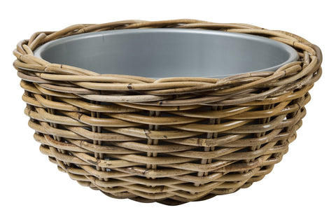RUSH WEAVES – CACHE-POT TONDO IN RATTAN CON VASO IN PLASTICA