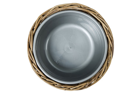 RUSH WEAVES – CACHE-POT TONDO IN RATTAN CON VASO IN PLASTICA