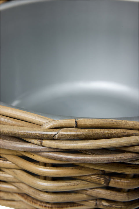 RUSH WEAVES – CACHE-POT TONDO IN RATTAN CON VASO IN PLASTICA