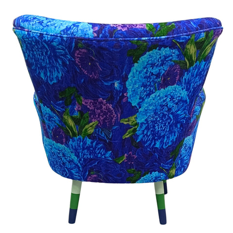 ORTENSIA - POLTRONA VELLUTO ORTENSIE BLU
