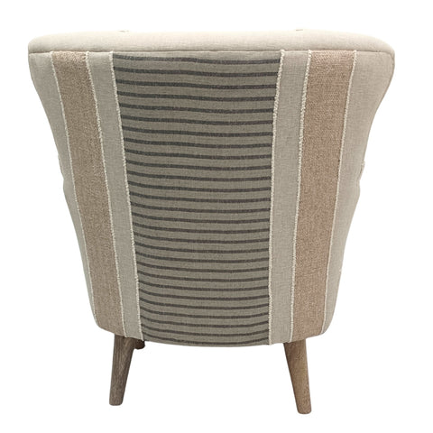 HAIDI - POLTRONA BEIGE CON RICAMI VOLTO MUCCA
