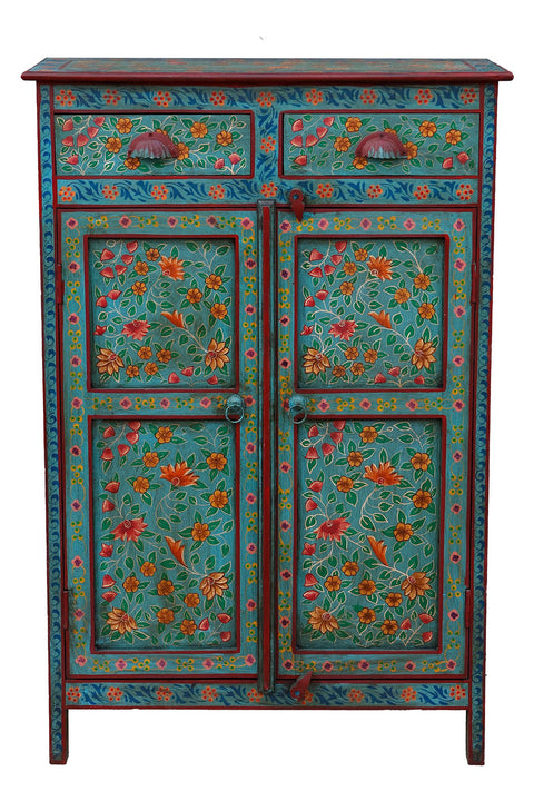 FRIDA - CABINET 2 SPORTELLI 2 CASSETTIO FIORI BORDO ROSSO