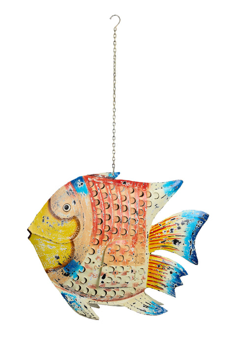 PESCE DA APPEDERE PORTA CANDELE ROSSO, BLU E GIALLO