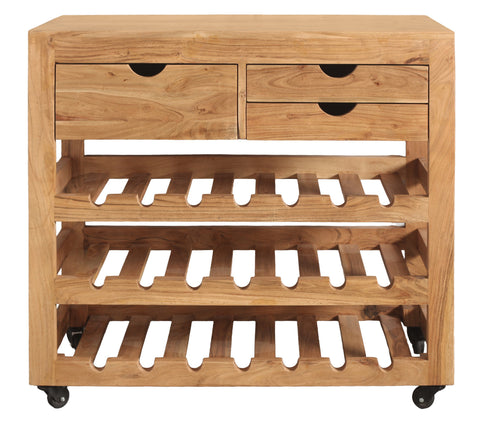 CARRELLO PORTA BOTTIGLIE CON CASSETTI CON TAGLIERE