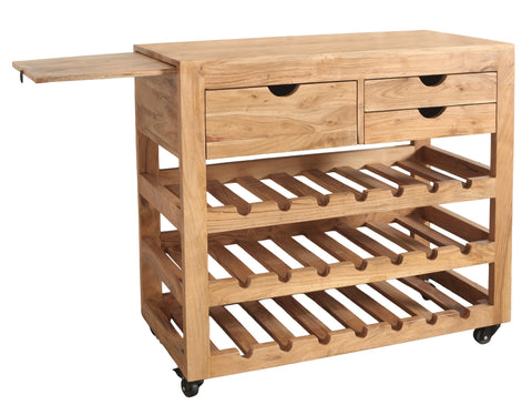 CARRELLO PORTA BOTTIGLIE CON CASSETTI CON TAGLIERE